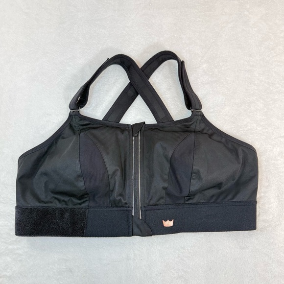 SheFit Womens Plus Size 2 Luxe Black Adjustable High Impact Sports Bra - Picture 1 of 7